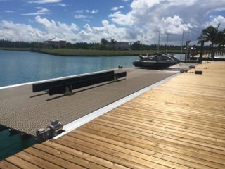 New timber dock with floating section