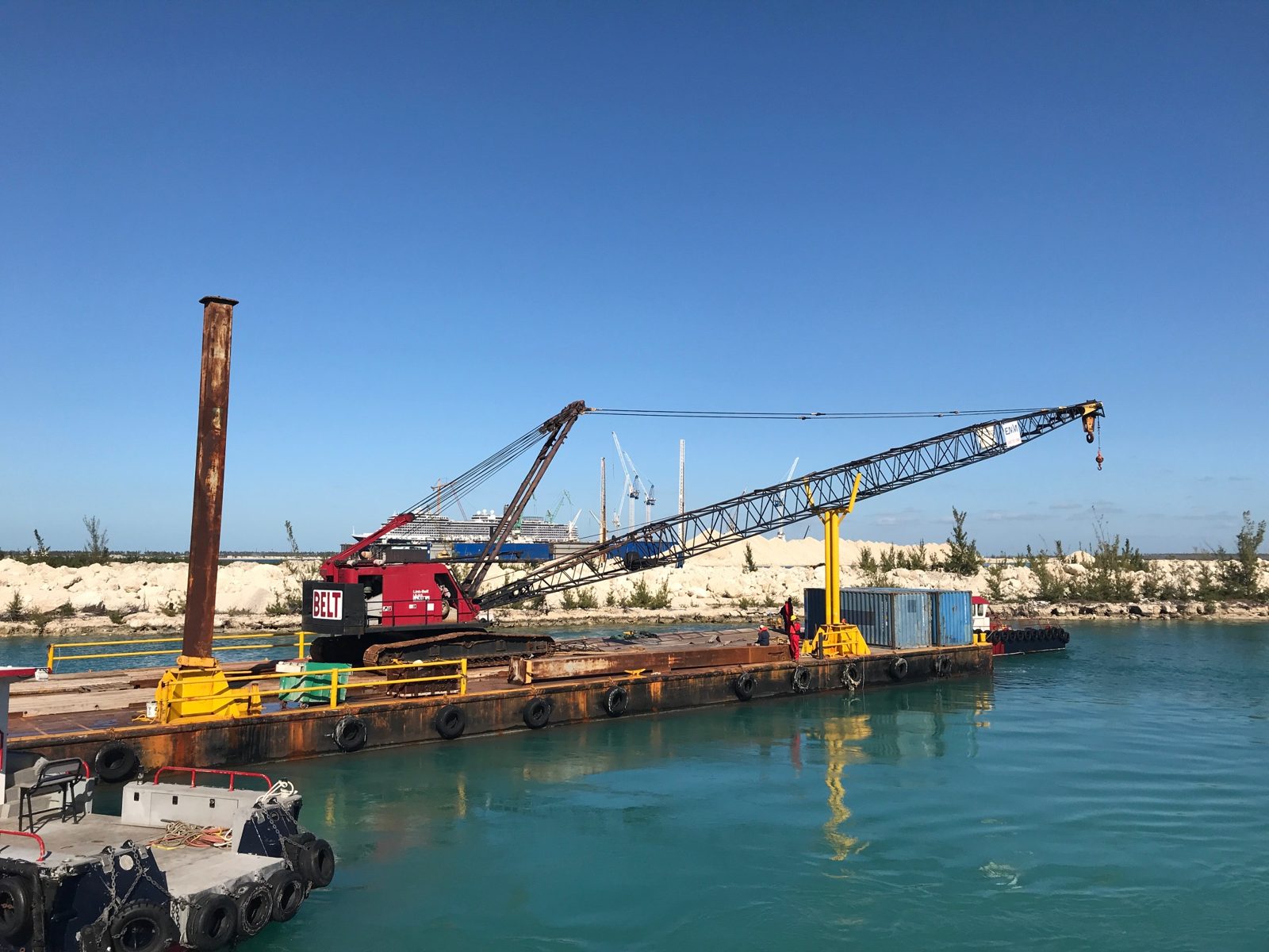Jax Barge with crawler crane